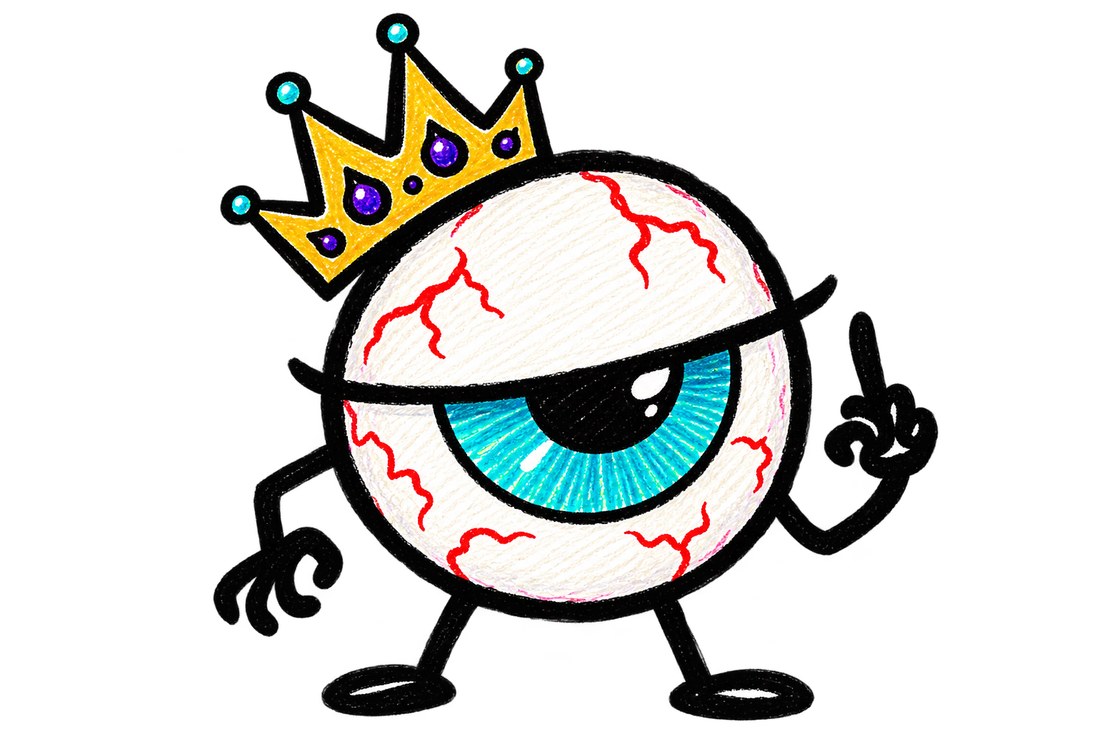 SeeMore, your crowned eyeball mascot